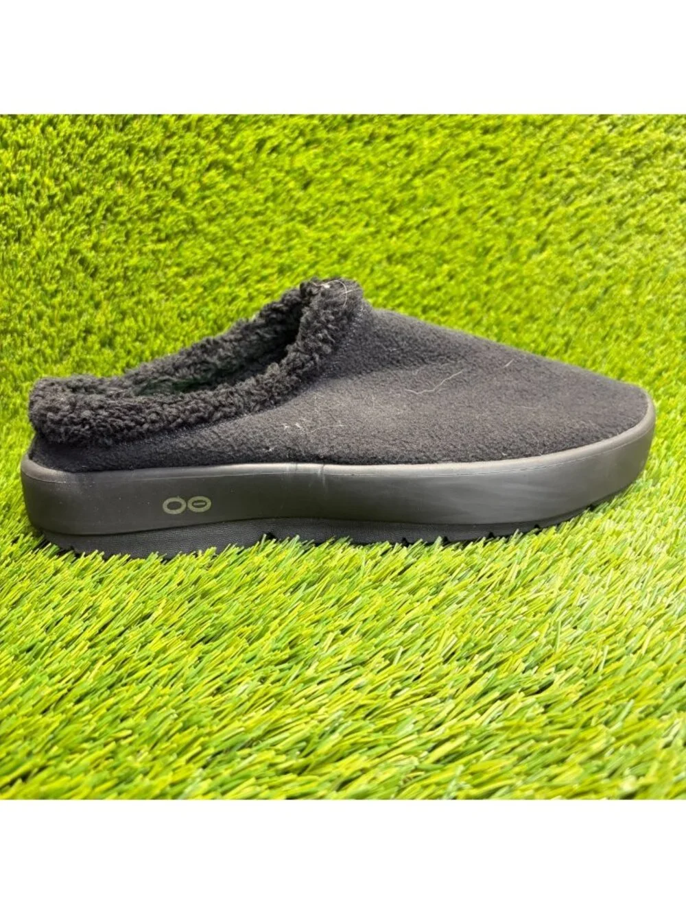 OOFOS OOcoozie Low Mens Size 11.5 Black Casual Slip On Recovery Mules Shoes